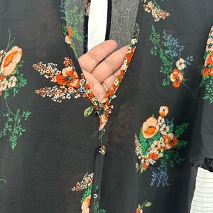 Kaii Black Floral Blouse